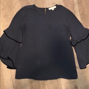 LOFT- Bell-sleeved, dark gray top